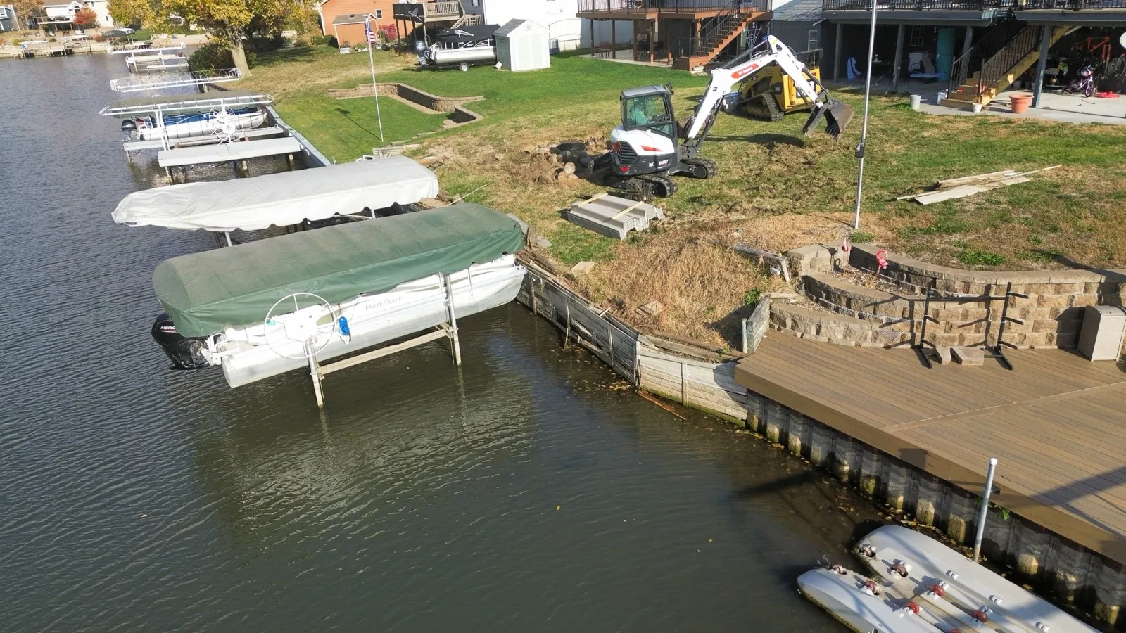 Marine construction in Beaver Lake, Nebraska