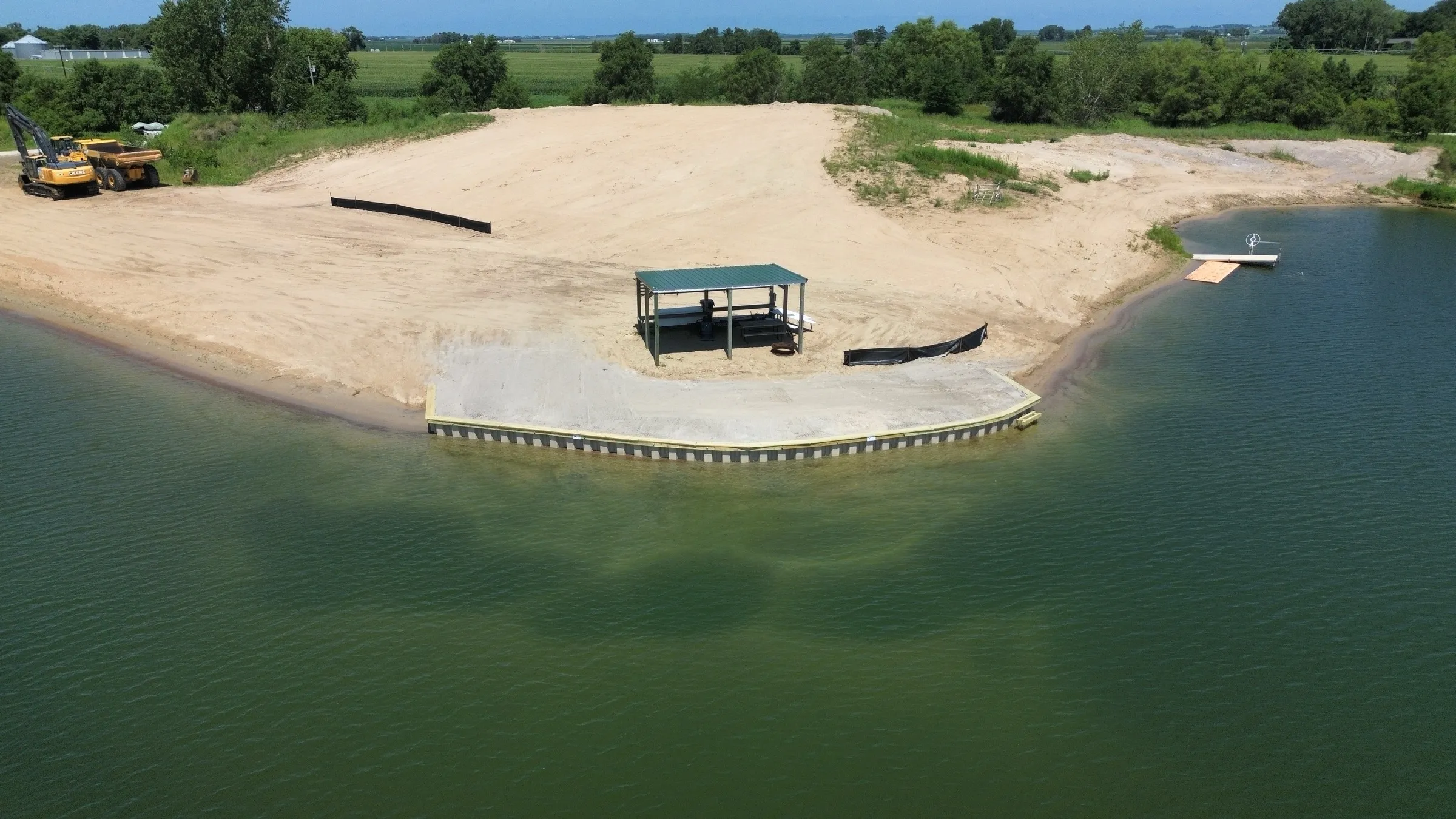 Barge dredging & shoreline work — Barge Work by Outback Construction