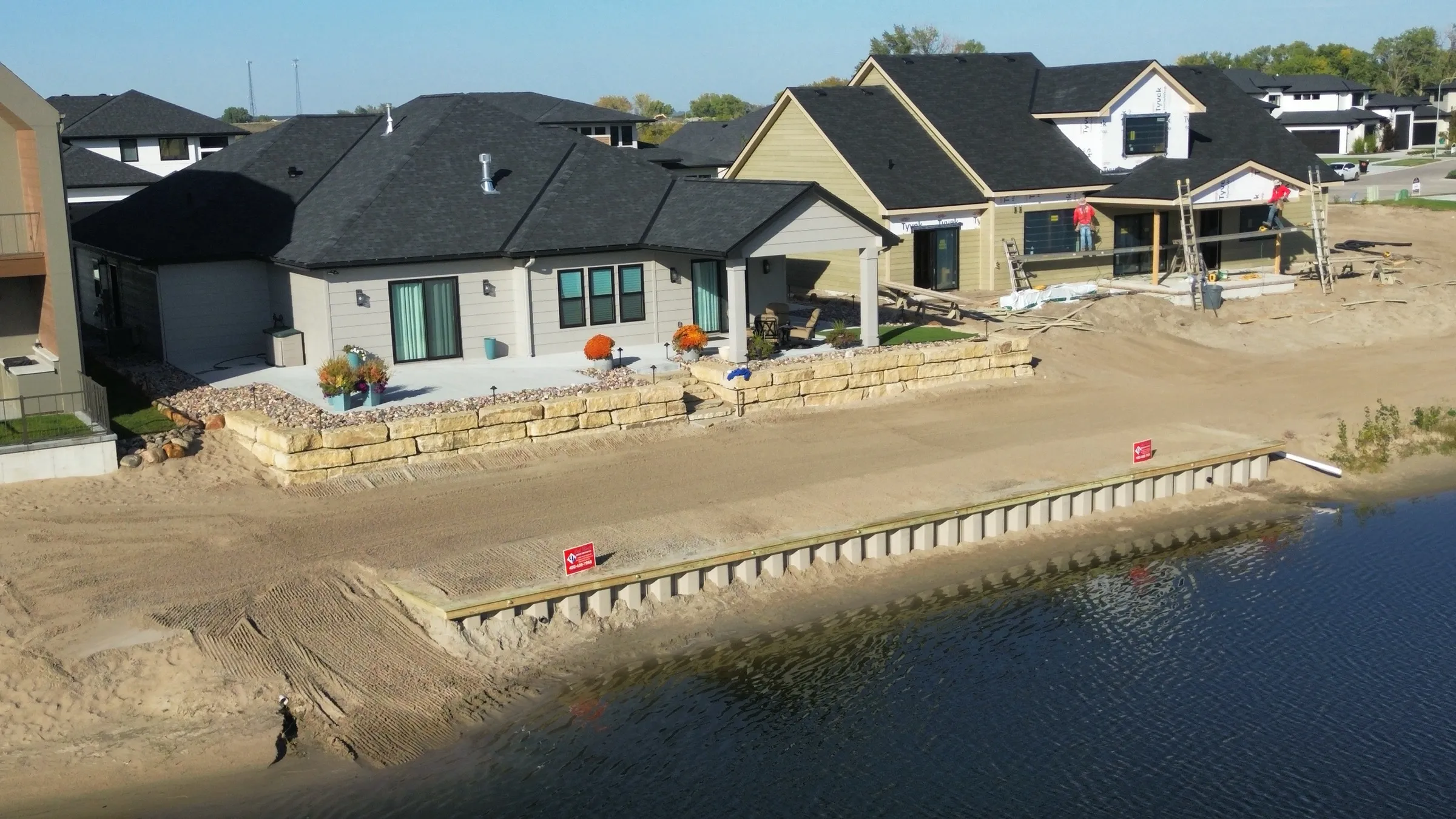 Boulder retaining wall & beach — Retaining Walls by Outback Construction