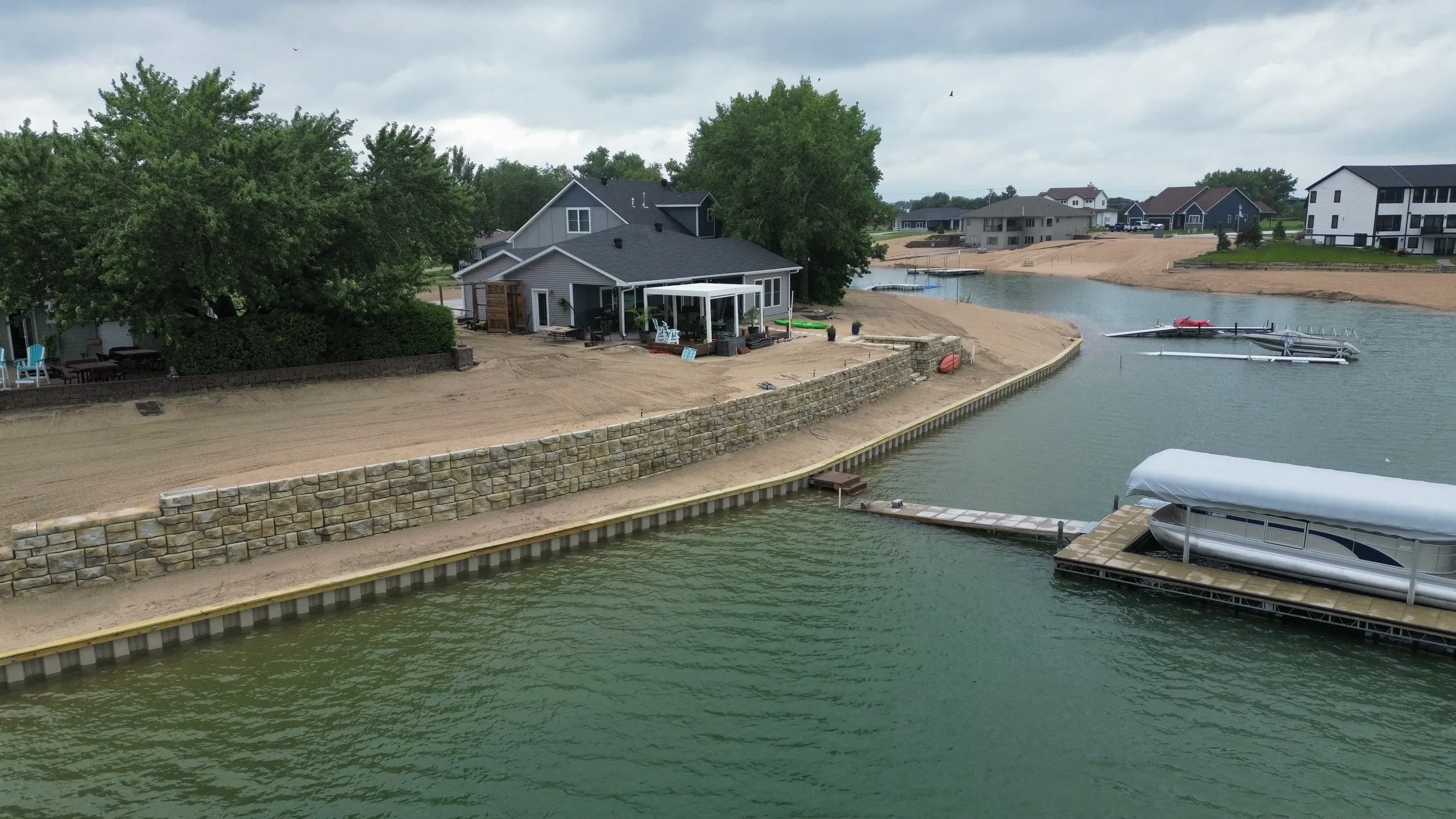 Steel seawall & sand beach — Seawalls by Outback Construction